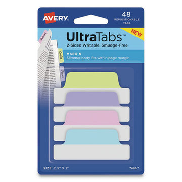Avery® Ultra Tabs Repositionable Big Tabs, 1-5-cut Tabs, Assorted Primary Colors, 2" Wide, 20-pack freeshipping - TVN Wholesale